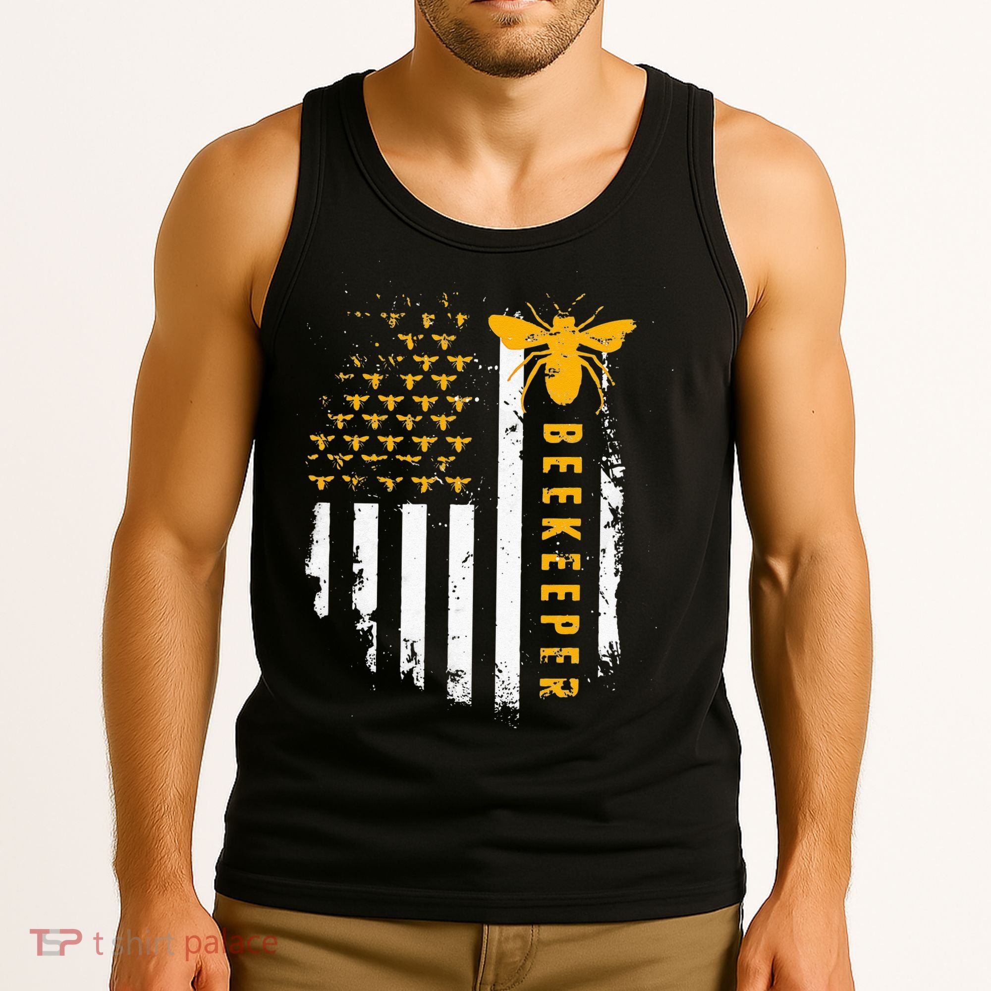 Honey Bee Beekeeping Flag US Beekeeper Tank Top