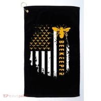 Honey Bee Beekeeping Flag US Beekeeper Golf Towel thumb 0