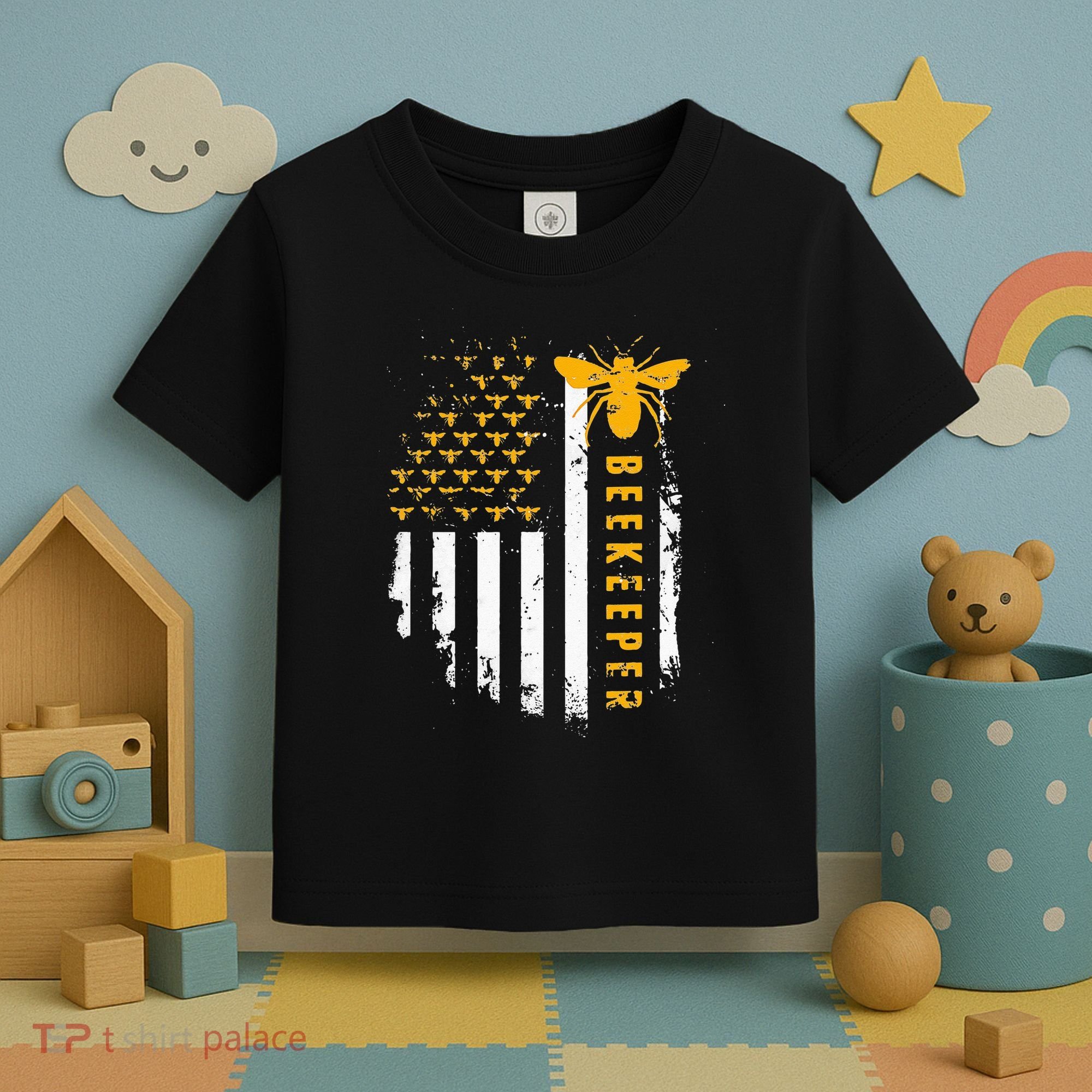 Honey Bee Beekeeping Flag US Beekeeper Toddler T-Shirt