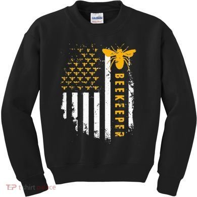 Honey Bee Beekeeping Flag US Beekeeper Kids Sweatshirt