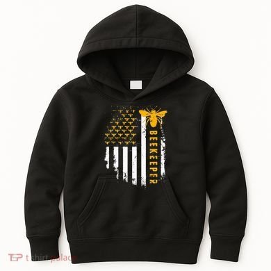 Honey Bee Beekeeping Flag US Beekeeper Kids Hoodie