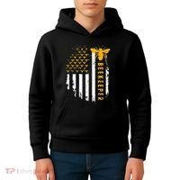 Honey Bee Beekeeping Flag US Beekeeper Kids Hoodie thumb 4
