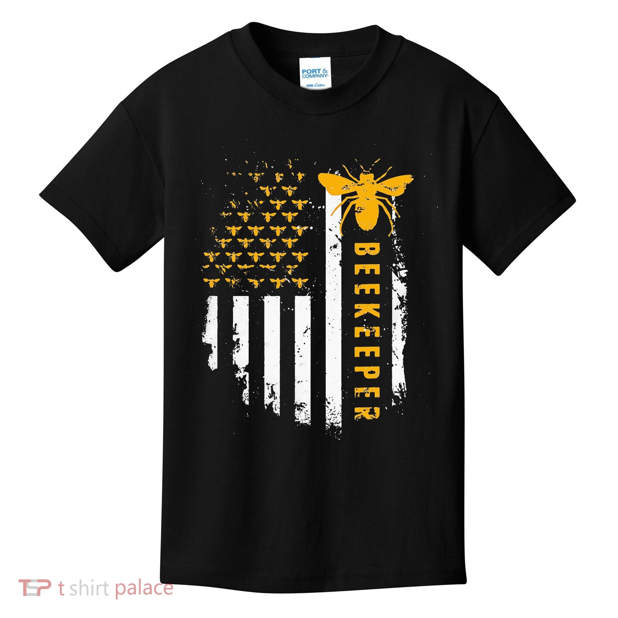 Honey Bee Beekeeping Flag US Beekeeper Kids T-Shirt