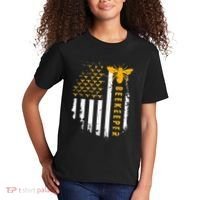 Honey Bee Beekeeping Flag US Beekeeper Kids T-Shirt thumb 2