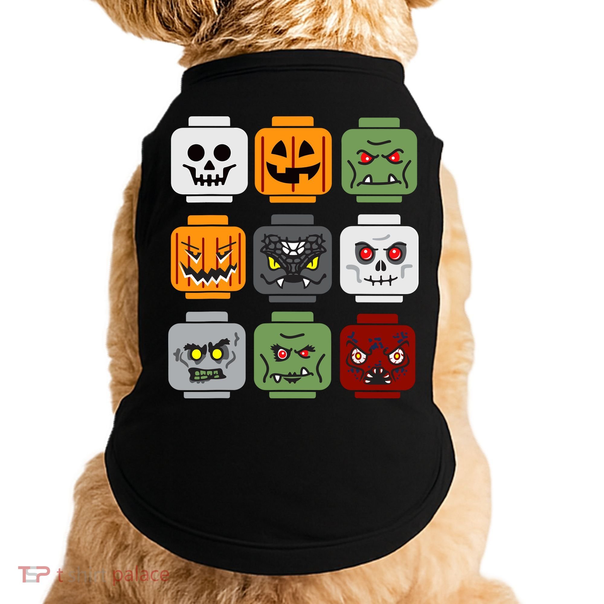 Halloween Building Brick Head Pumpkin Ghost Zombie Friends Doggie Tank