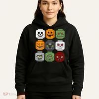 Halloween Building Brick Head Pumpkin Ghost Zombie Friends Hoodie thumb 5