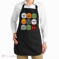 Halloween Building Brick Head Pumpkin Ghost Zombie Friends Apron thumb 2