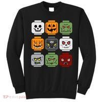 Halloween Building Brick Head Pumpkin Ghost Zombie Friends Sweatshirt thumb 0