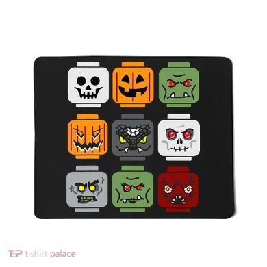 Halloween Building Brick Head Pumpkin Ghost Zombie Friends Mousepad