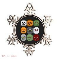 Halloween Building Brick Head Pumpkin Ghost Zombie Friends Ornament thumb 0