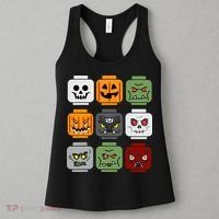 Halloween Building Brick Head Pumpkin Ghost Zombie Friends Women's Tank Top thumb 3