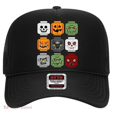Halloween Building Brick Head Pumpkin Ghost Zombie Friends Hat