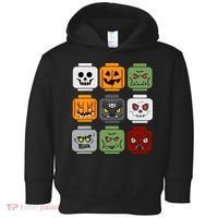Halloween Building Brick Head Pumpkin Ghost Zombie Friends Toddler Hoodie thumb 0