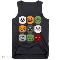Halloween Building Brick Head Pumpkin Ghost Zombie Friends Tank Top thumb 0