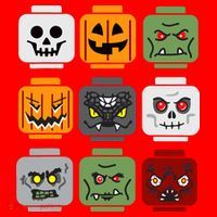 Halloween Building Brick Head Pumpkin Ghost Zombie Friends Santa Hat thumb 1