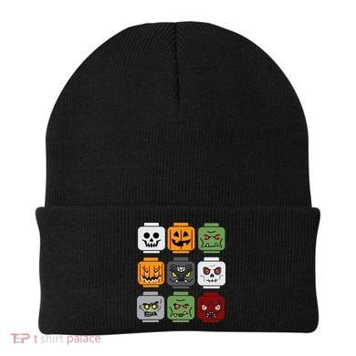 Halloween Building Brick Head Pumpkin Ghost Zombie Friends Beanie