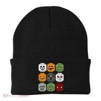 Halloween Building Brick Head Pumpkin Ghost Zombie Friends Beanie thumb 0
