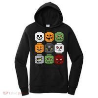Halloween Building Brick Head Pumpkin Ghost Zombie Friends Women's Hoodie thumb 0