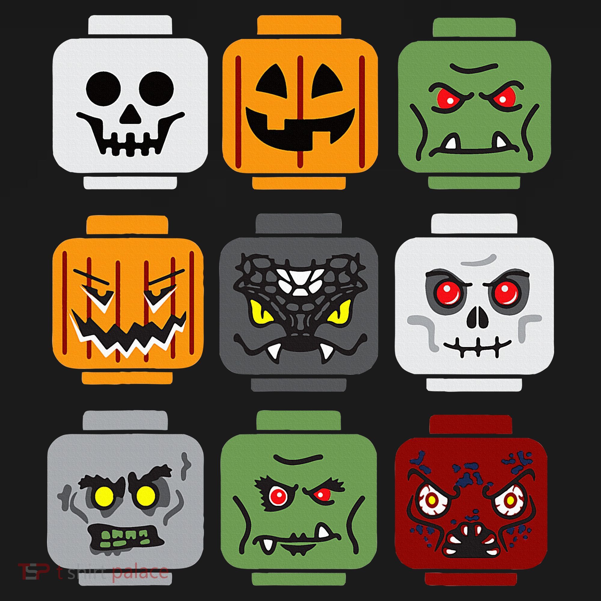 Halloween Building Brick Head Pumpkin Ghost Zombie Friends Women's Hoodie