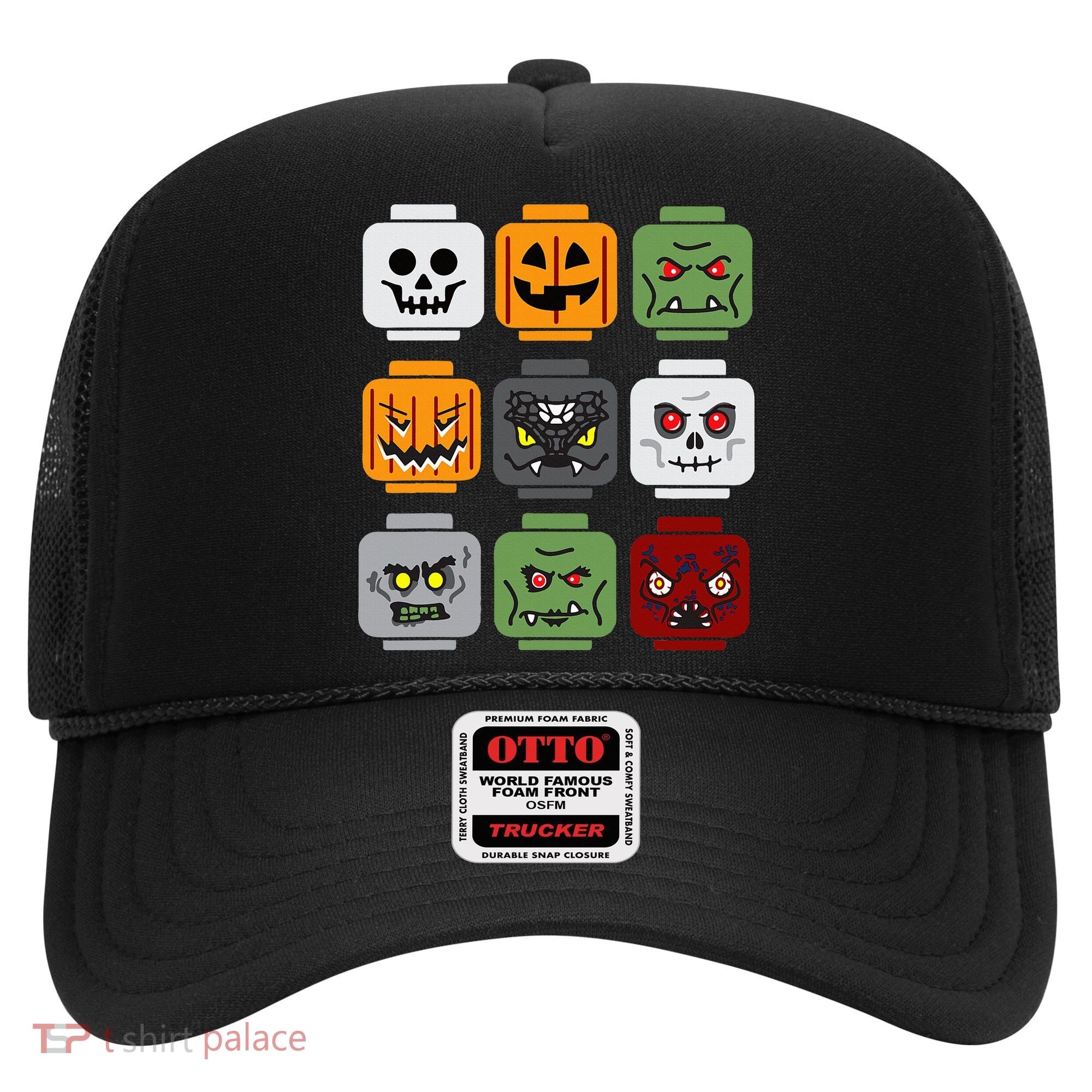 Halloween Building Brick Head Pumpkin Ghost Zombie Friends Hat