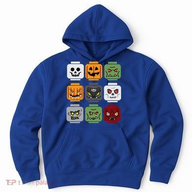 Halloween Building Brick Head Pumpkin Ghost Zombie Friends Hoodie