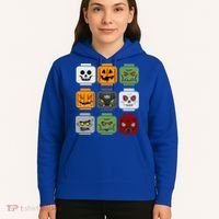Halloween Building Brick Head Pumpkin Ghost Zombie Friends Hoodie thumb 5