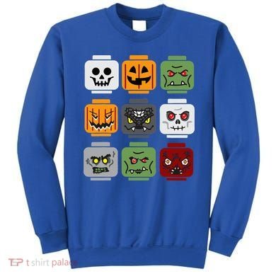 Halloween Building Brick Head Pumpkin Ghost Zombie Friends Sweatshirt
