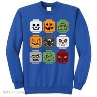 Halloween Building Brick Head Pumpkin Ghost Zombie Friends Sweatshirt thumb 0