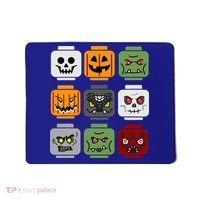 Halloween Building Brick Head Pumpkin Ghost Zombie Friends Mousepad thumb 0