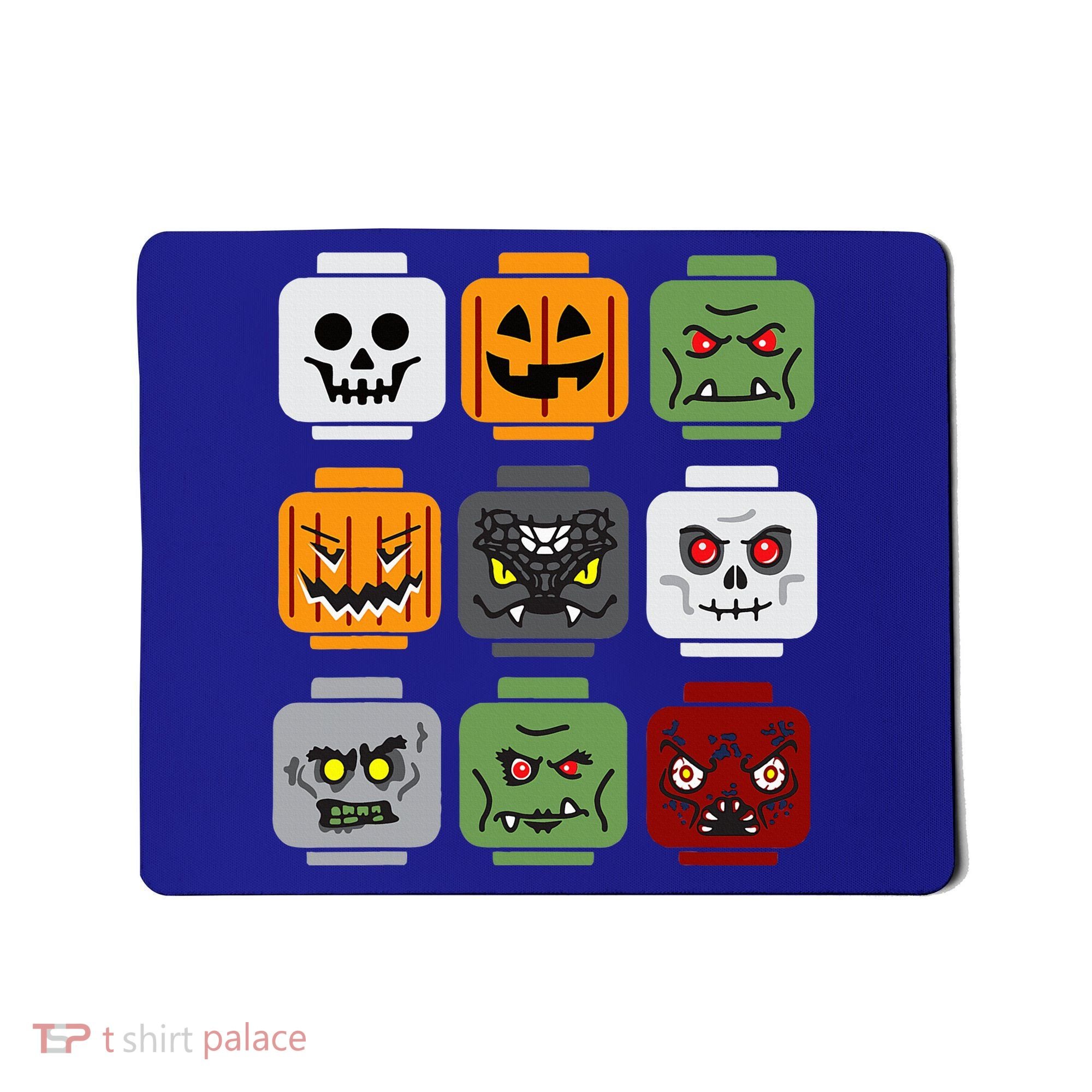 Halloween Building Brick Head Pumpkin Ghost Zombie Friends Mousepad