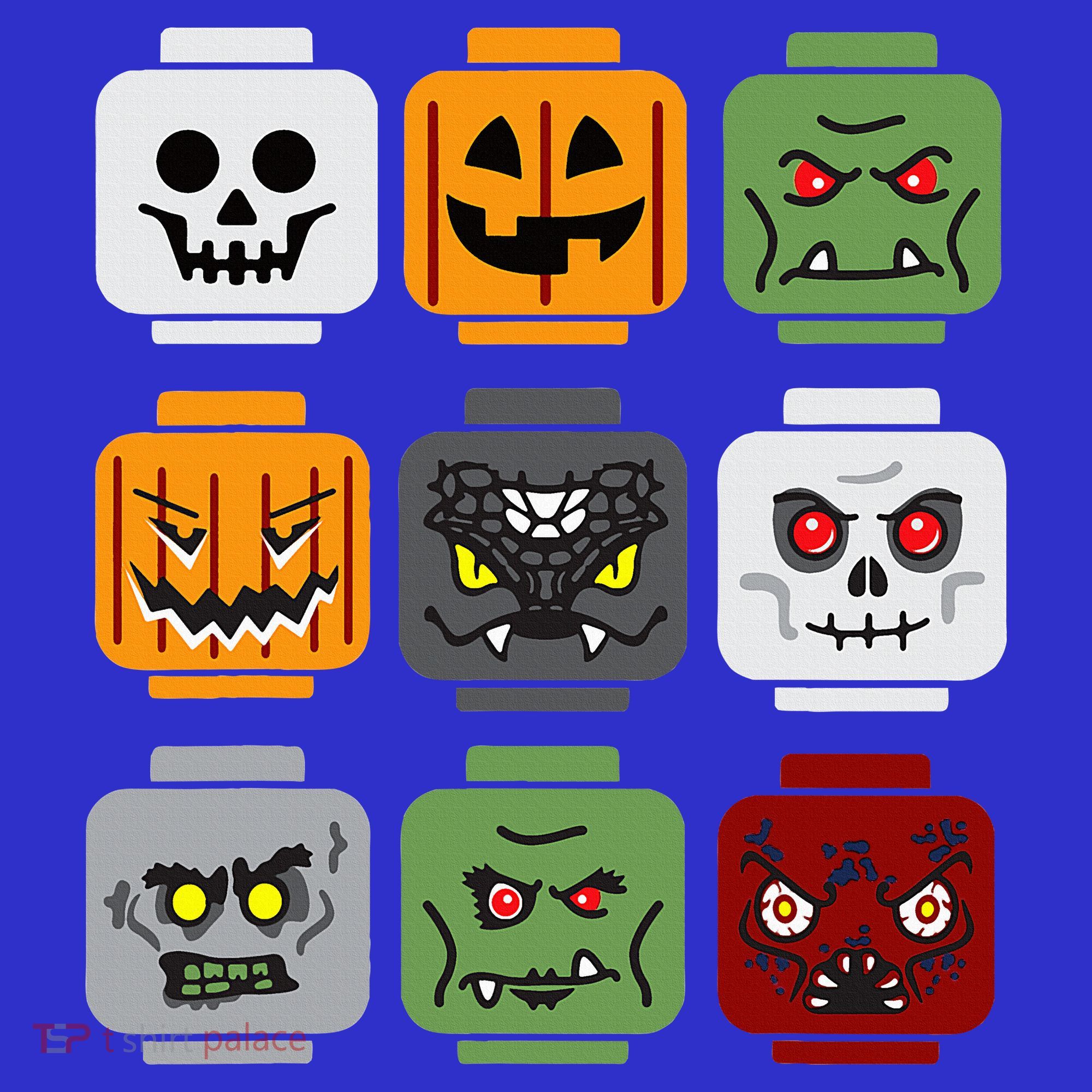 Halloween Building Brick Head Pumpkin Ghost Zombie Friends Women's Tank Top