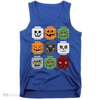 Halloween Building Brick Head Pumpkin Ghost Zombie Friends Tank Top