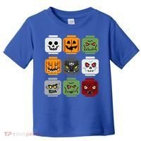 Halloween Building Brick Head Pumpkin Ghost Zombie Friends Toddler T-Shirt thumb 0