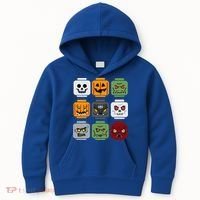 Halloween Building Brick Head Pumpkin Ghost Zombie Friends Kids Hoodie thumb 0