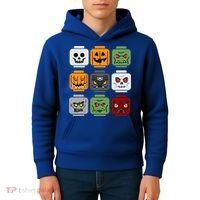 Halloween Building Brick Head Pumpkin Ghost Zombie Friends Kids Hoodie thumb 4