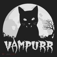 Halloween Black Cat Vampire With Full Moon Vampurr Pun Hat thumb 2