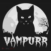 Halloween Black Cat Vampire With Full Moon Vampurr Pun Tote Bag thumb 4