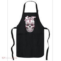 Halloween Breast Cancer Awareness Ribbon Skull Skeleton Apron thumb 0