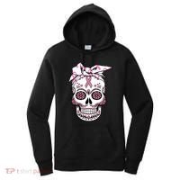 Halloween Breast Cancer Awareness Ribbon Skull Skeleton Women's Hoodie thumb 0