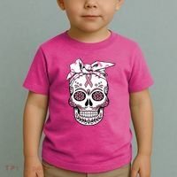 Halloween Breast Cancer Awareness Ribbon Skull Skeleton Toddler T-Shirt thumb 2