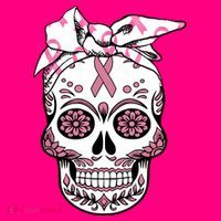 Halloween Breast Cancer Awareness Ribbon Skull Skeleton Toddler T-Shirt thumb 4