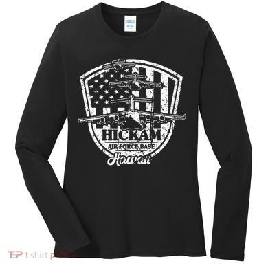 Hickam Base C17 Usaf Pearl Harbor Hawaii Women's Long Sleeve Shirt