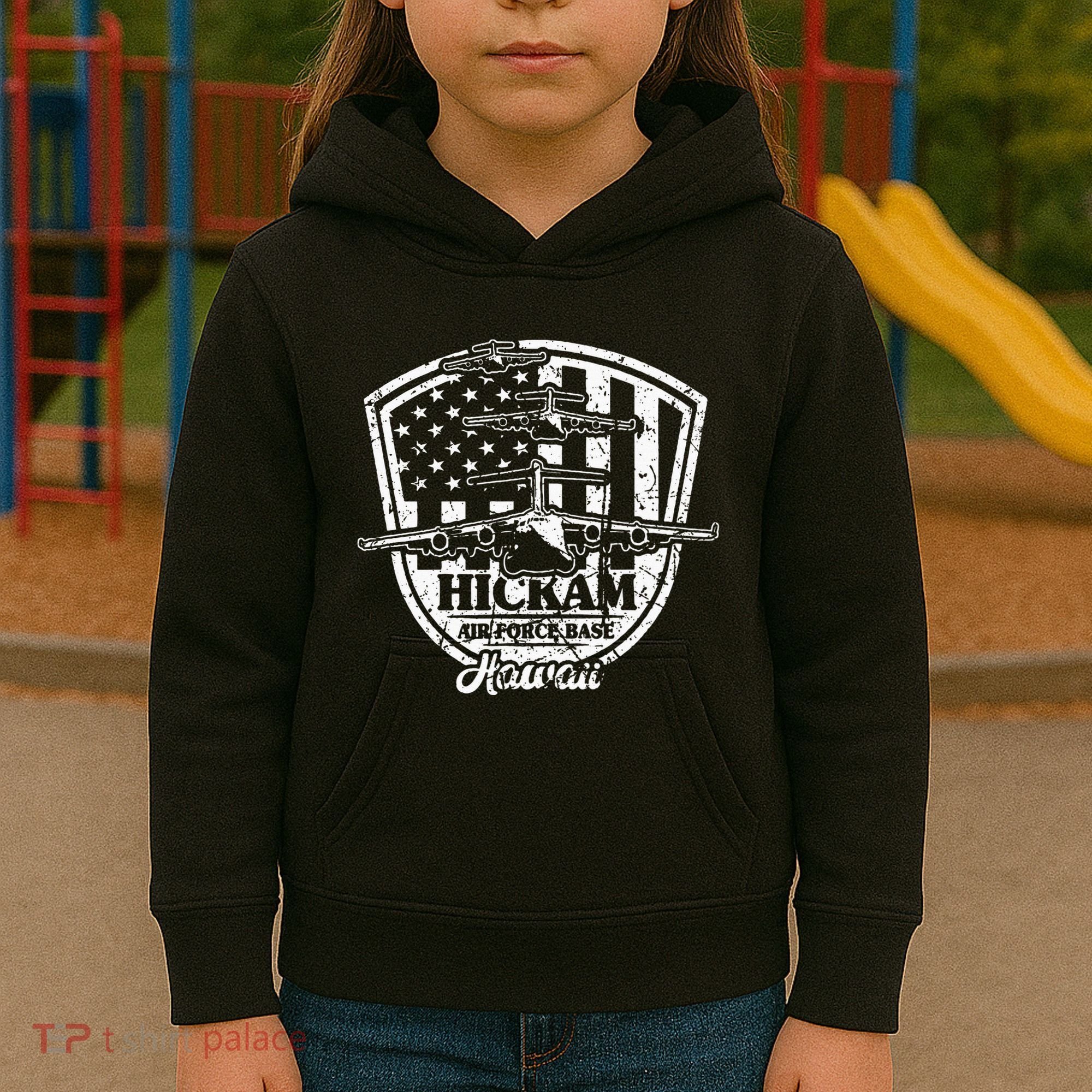 Hickam Base C17 Usaf Pearl Harbor Hawaii Kids Hoodie
