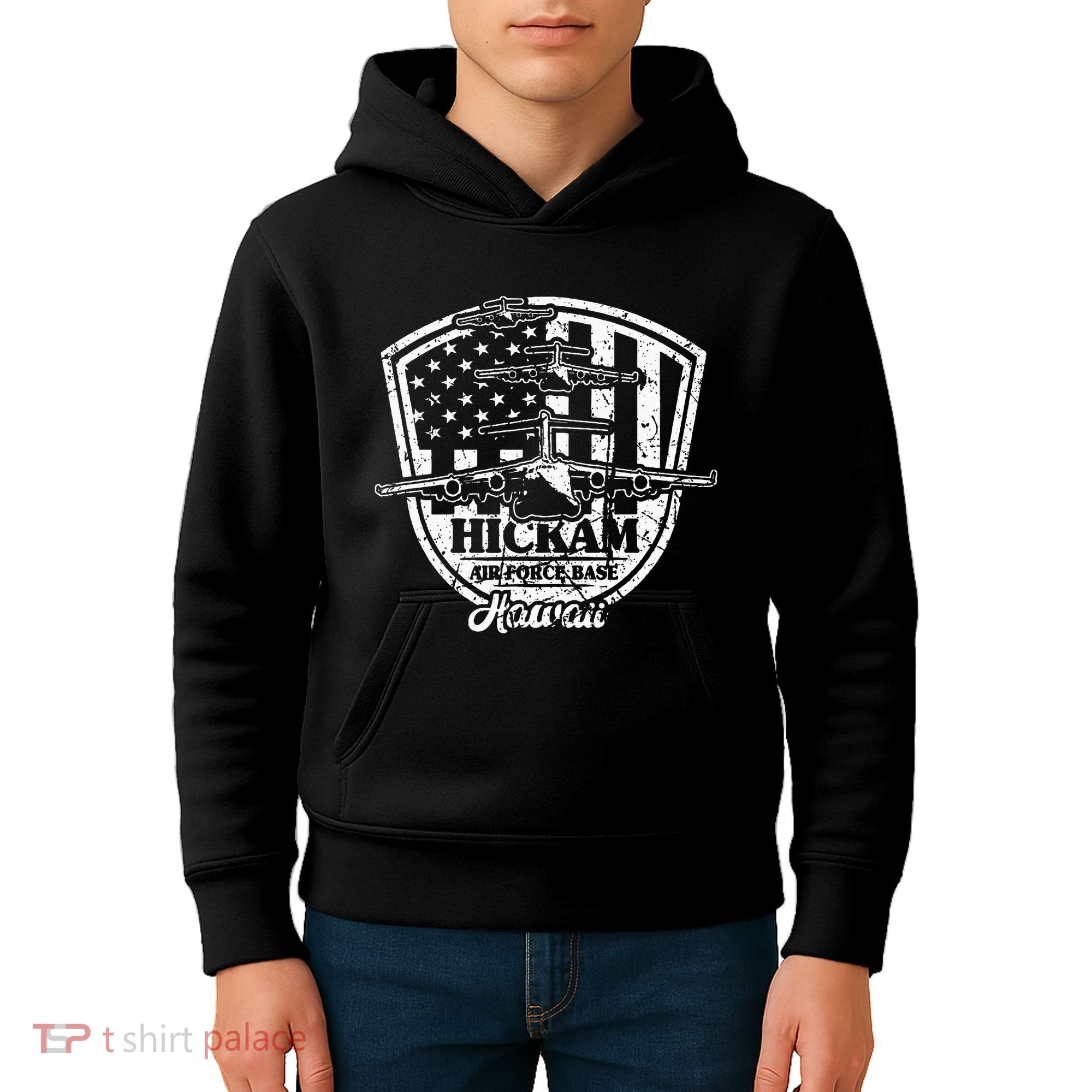 Hickam Base C17 Usaf Pearl Harbor Hawaii Kids Hoodie