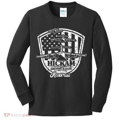 Hickam Base C17 Usaf Pearl Harbor Hawaii Kids Long Sleeve Shirt