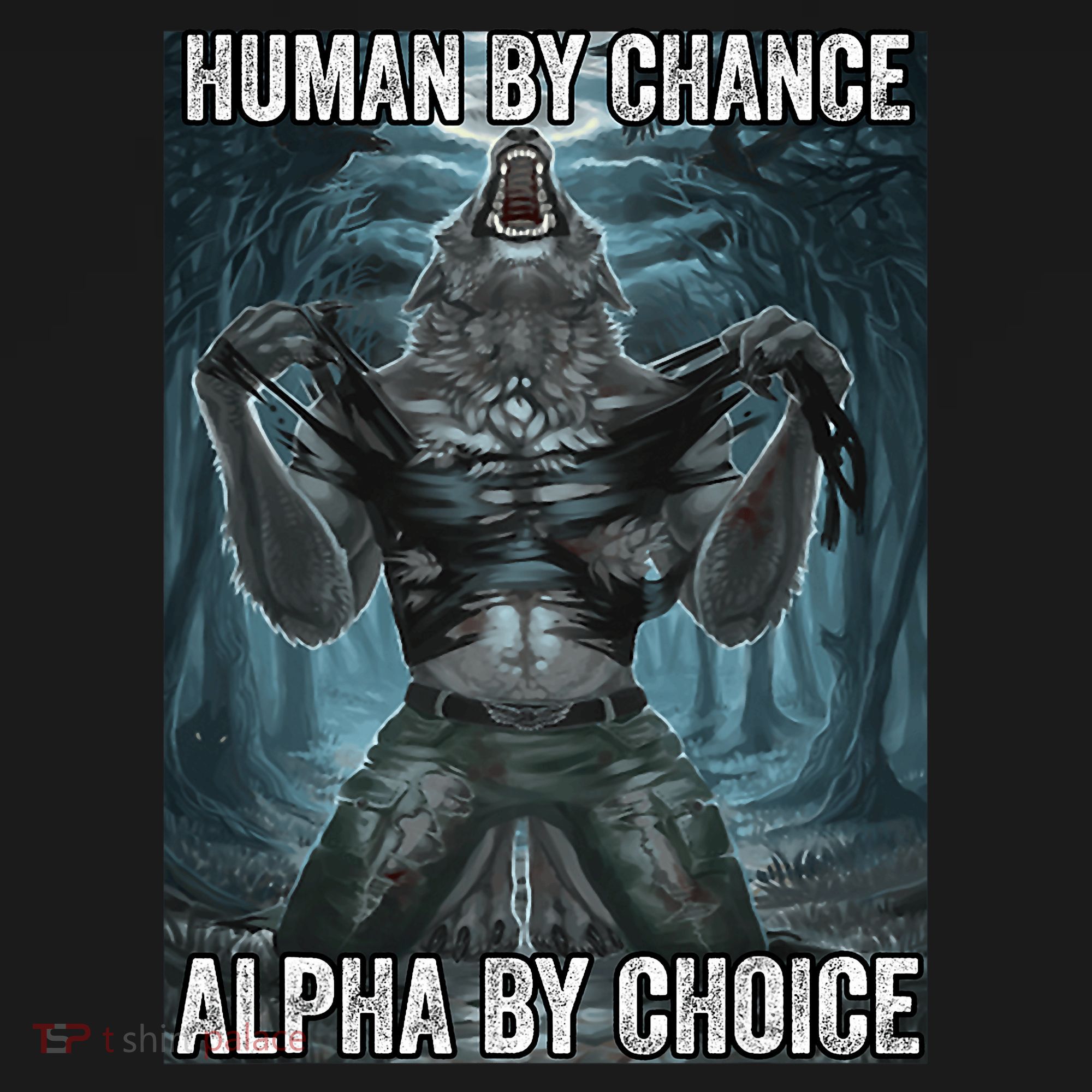 Human By Chance Alpha By Choice Cool Funny Alpha Wolf Meme Hoodie