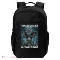 Human By Chance Alpha By Choice Cool Funny Alpha Wolf Meme Backpack thumb 0