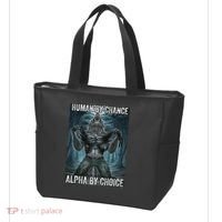 Human By Chance Alpha By Choice Cool Funny Alpha Wolf Meme Tote Bag thumb 3