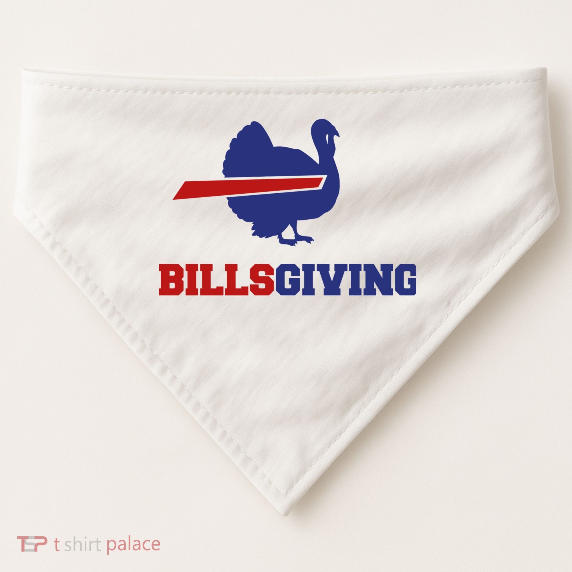 Happy Billsgiving Chicken Football Thanksgiving USA-Made Doggie Bandana
