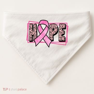 Hope Breast Cancer Awareness Ribbon USA-Made Doggie Bandana